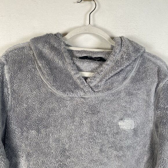 The North Face Women’s XL Gray Sherpa Fleece Hooded Sweatshirt Kangaroo Pocket - Picture 7 of 12